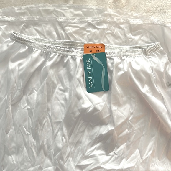 SLIP SKIRT - VANITY FAIR - white satin size M - Picture 1 of 2